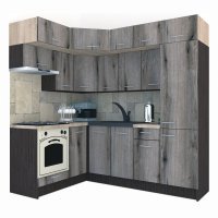 Bucatarie de Colt BIG GENA NEW DR. 160-230, Wenge / Decor K366
